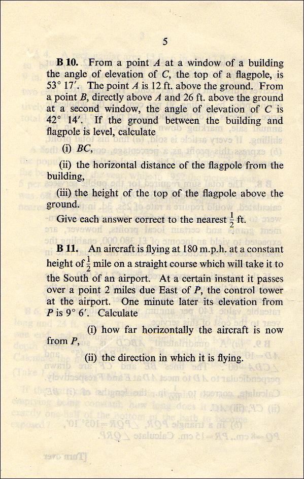 GCE O Level 1959 Mathematics